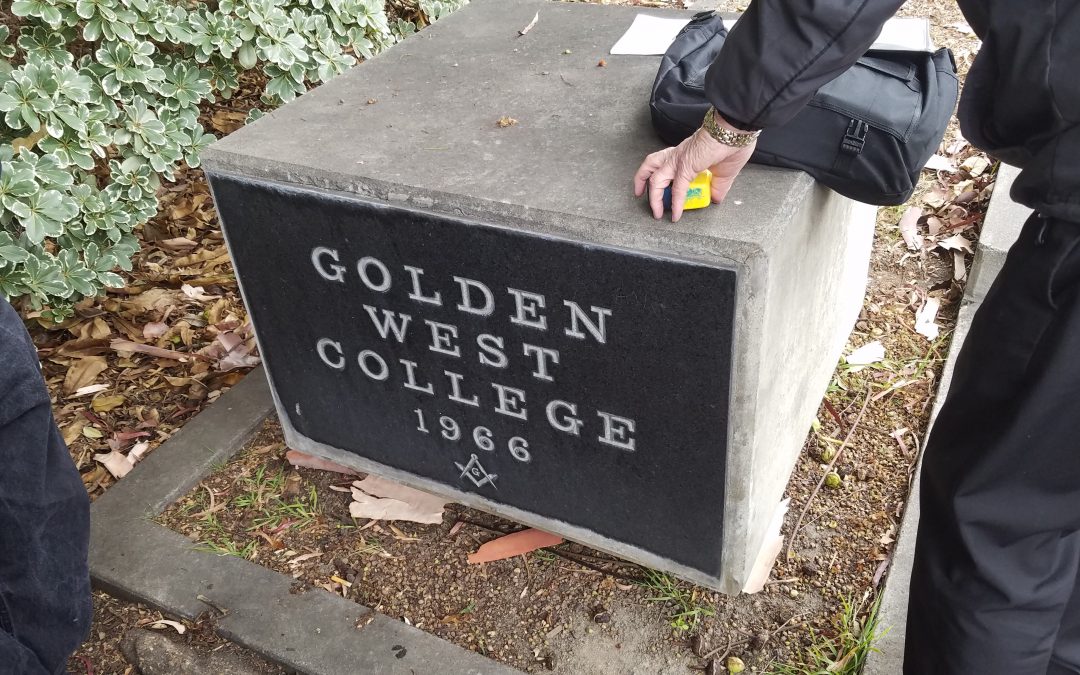 Golden West College Cornerstone Removal