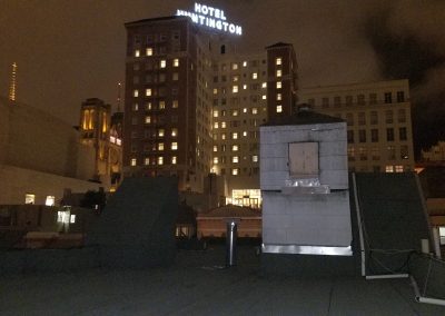 The back of the California Masonic Memorial Temple - during evening Fellowship time.