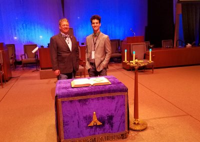 Glen West and Evan Strand at the California Masonic Memorial Temple