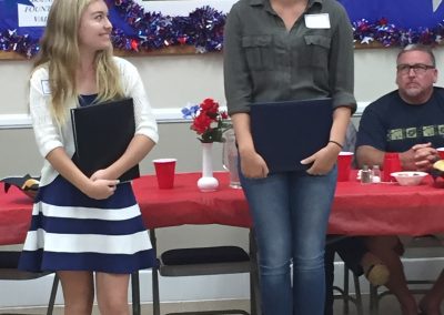 Two of the young ladies the Lodge sponsored to attend Girls State sharing their experiences.