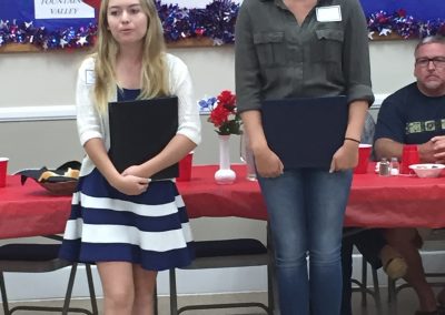 Two of the young ladies the Lodge sponsored to attend Girls State sharing their experiences.