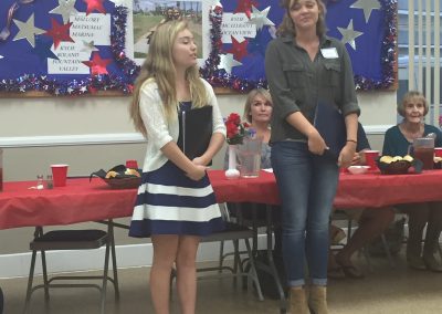 Two of the young ladies the Lodge sponsored to attend Girls State sharing their experiences.