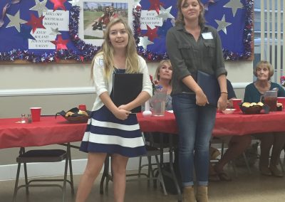 Two of the young ladies the Lodge sponsored to attend Girls State sharing their experiences.