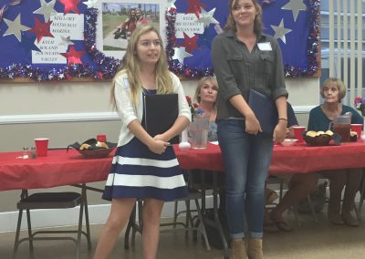 Two of the young ladies the Lodge sponsored to attend Girls State sharing their experiences.